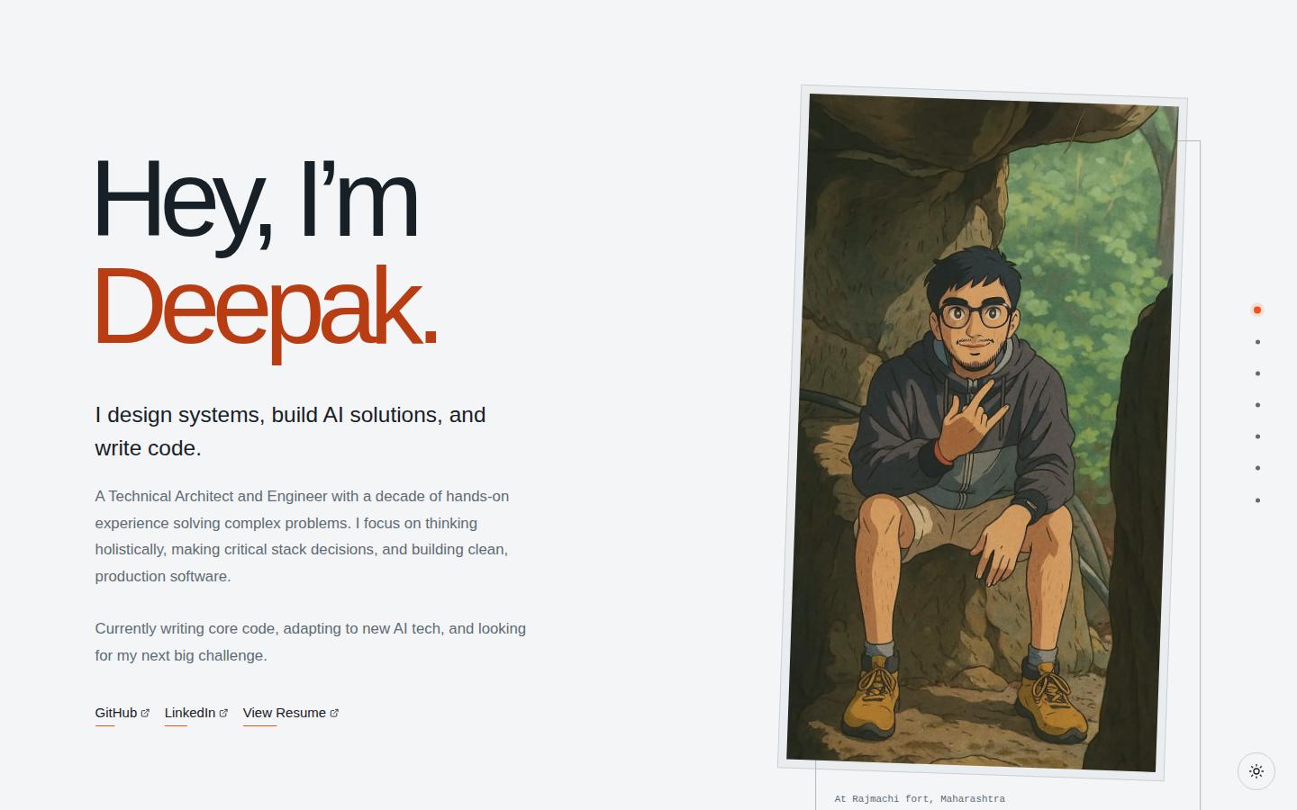 Screenshot of deepak-terse.github.io