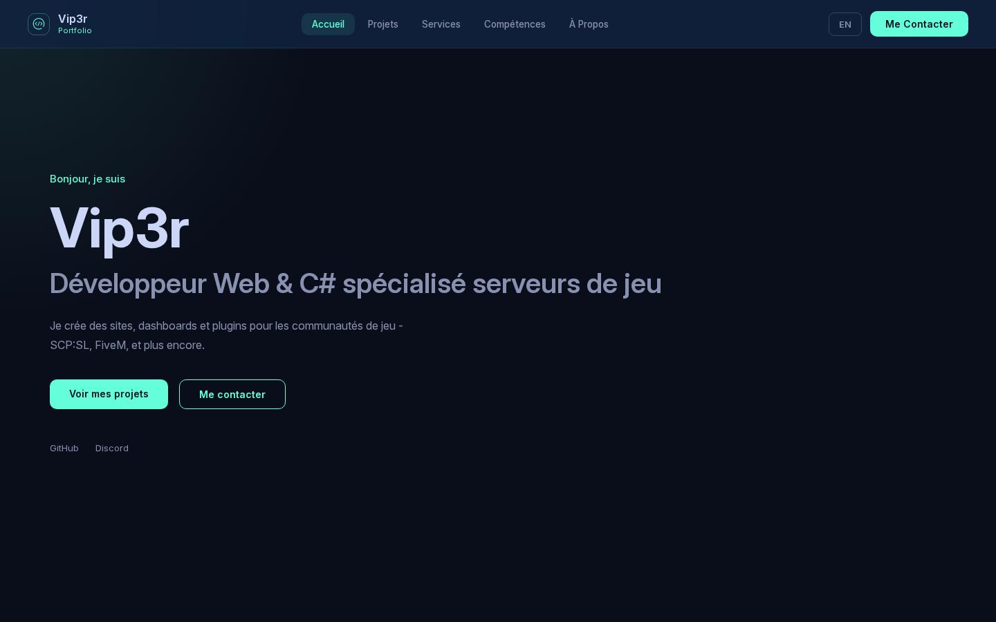 Screenshot of vip3r-portfolio.vercel.app