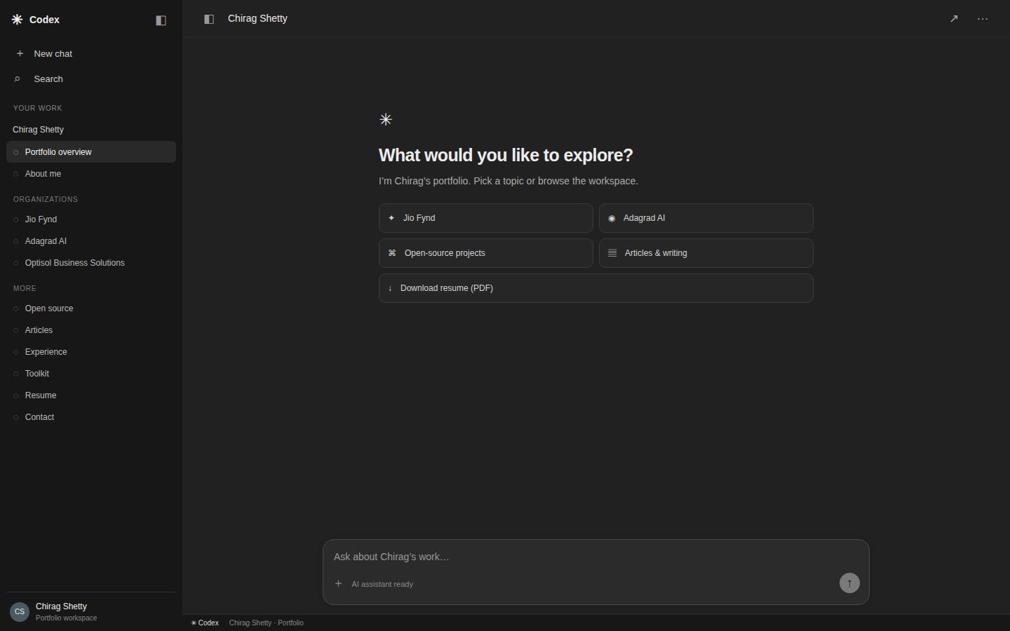 Screenshot of chirag4798.github.io