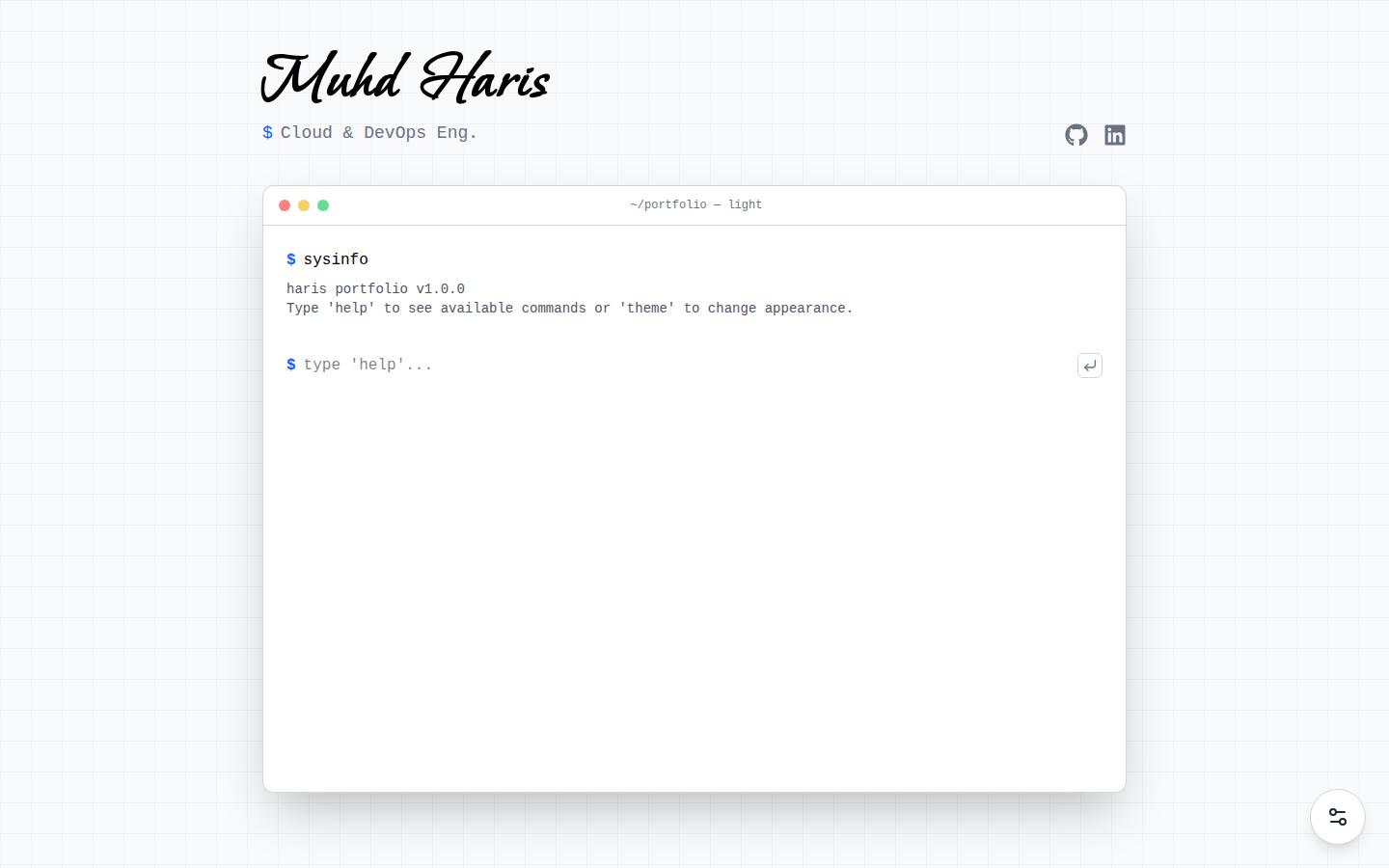 Screenshot of portfolio.haresmohd012.workers.dev