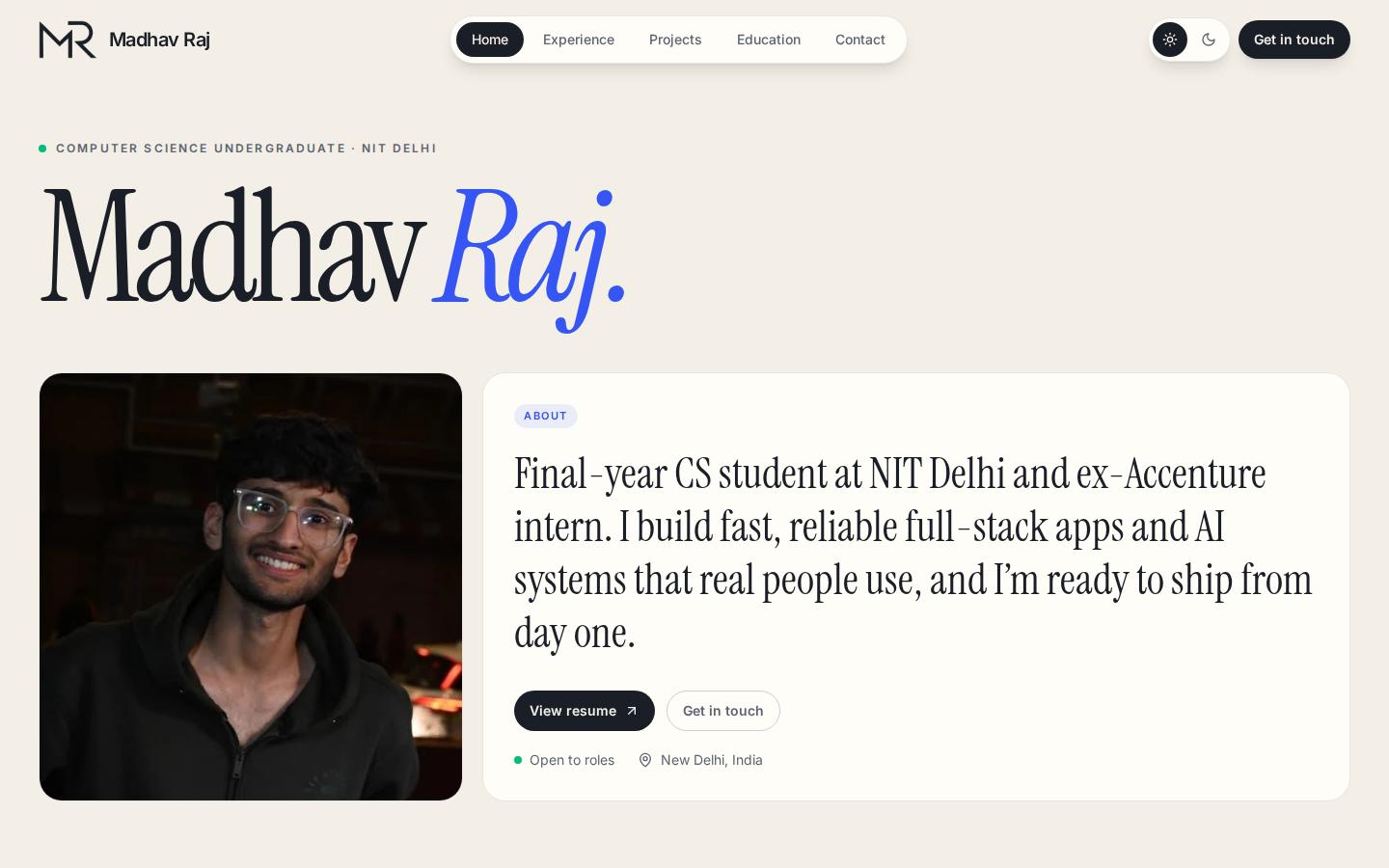 Screenshot of madhav70.live
