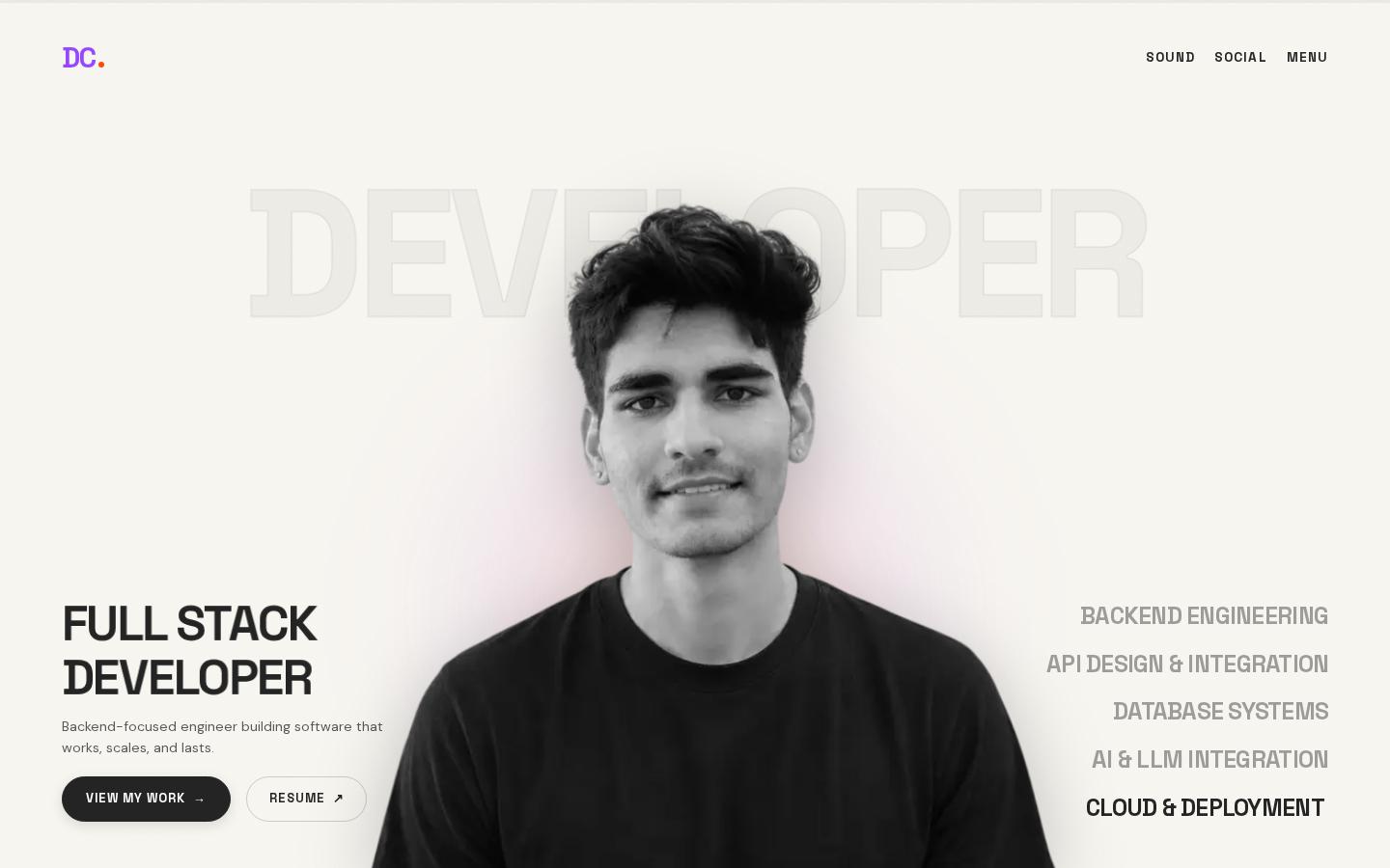 Screenshot of deveshchandan.me