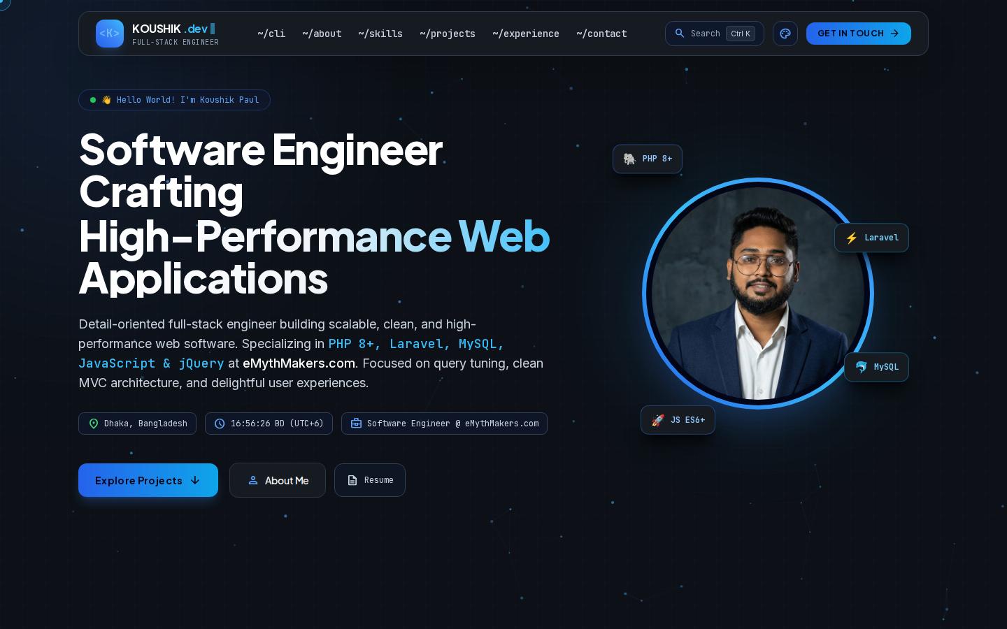 Screenshot of koushikpaul7.github.io