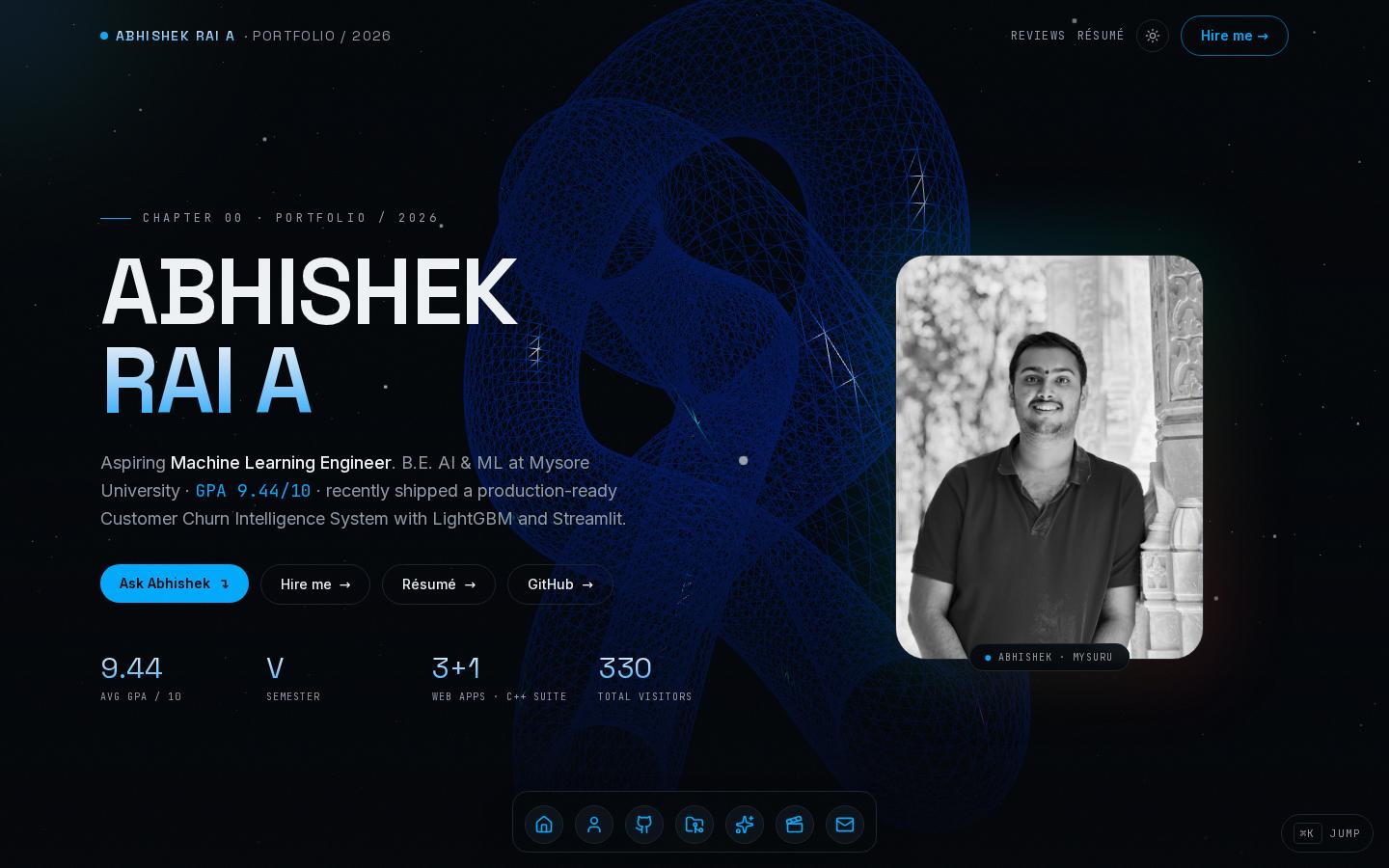 Screenshot of portfolio.abhirai2006.workers.dev