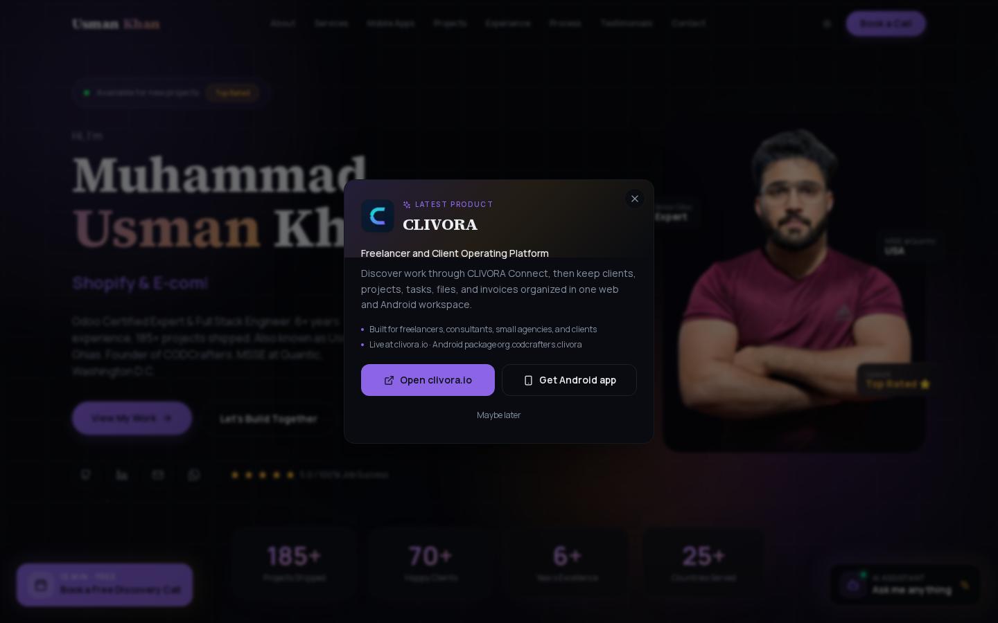 Screenshot of usman.codcrafters.org