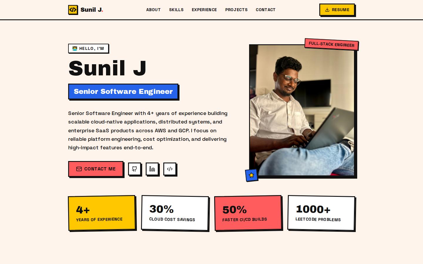 Screenshot of iamsunildev.in